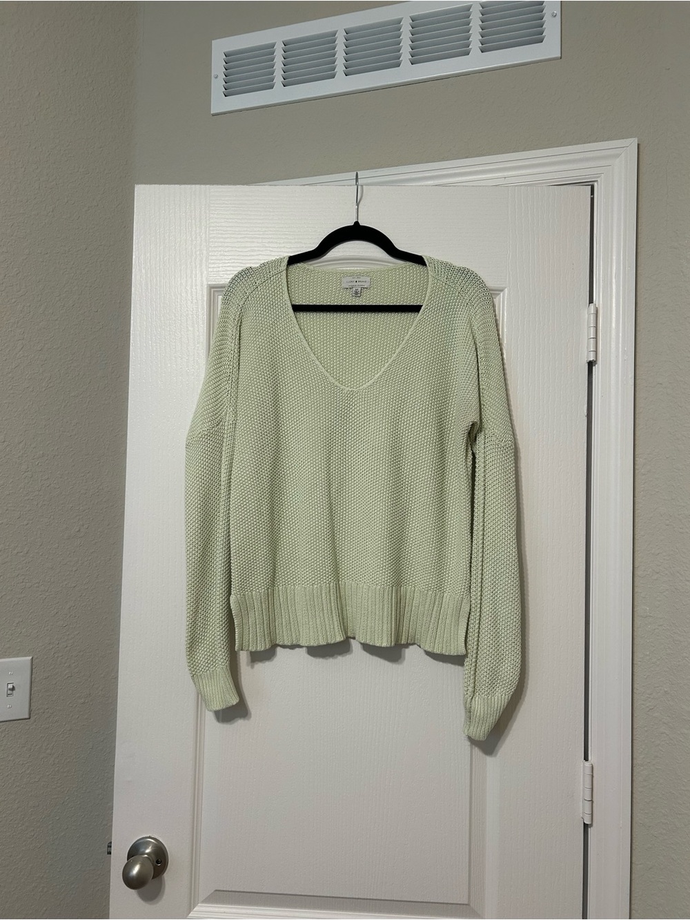 Lucky Brand Light Sage V-Neck Knit Sweater
